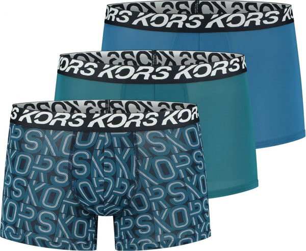 Michael-Kors Men’s 3-Pack Lagoon SP Fashion Trunk - S - Underwear