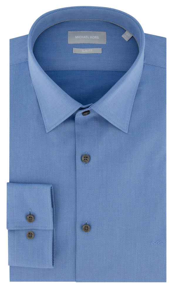 Michael Kors Men’s delft Structure Stretch Premium Slim Fit Shirt - 14.5 - Shirts