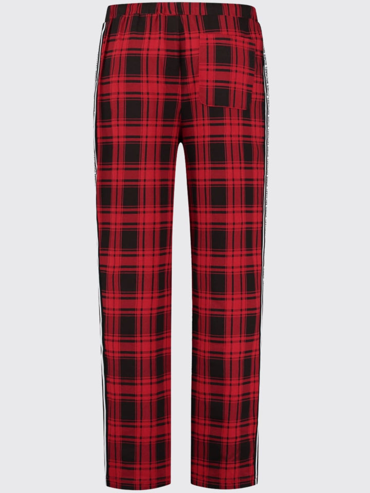 Michael Kors Red Printed Check Casual Lounge Trousers - Loungewear