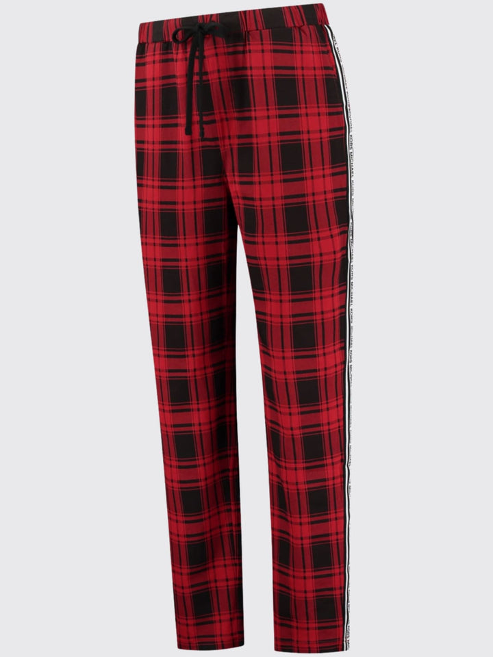 Michael Kors Red Printed Check Casual Lounge Trousers - Red / S - Loungewear