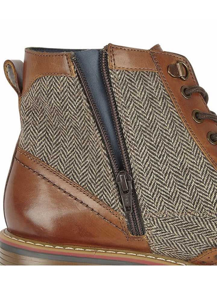 Roamers Doyle Tan Leather Tweed Boots - Boots