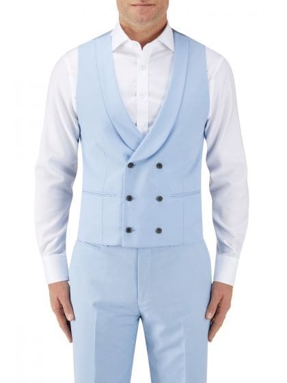 Skopes Sultano Sky Blue Slim Waistcoat - Waistcoats