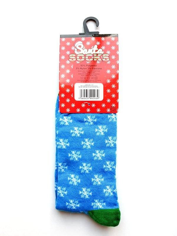 Santa Socks Blue Santa Face Socks - Accessories