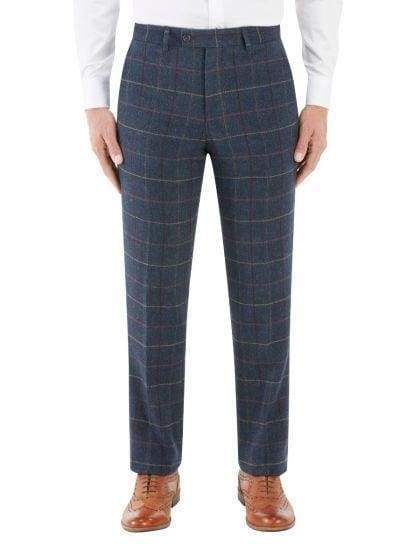 Spokes Doyle Navy Check Suit Tapered Trouser - 30 - Suit & Tailoring