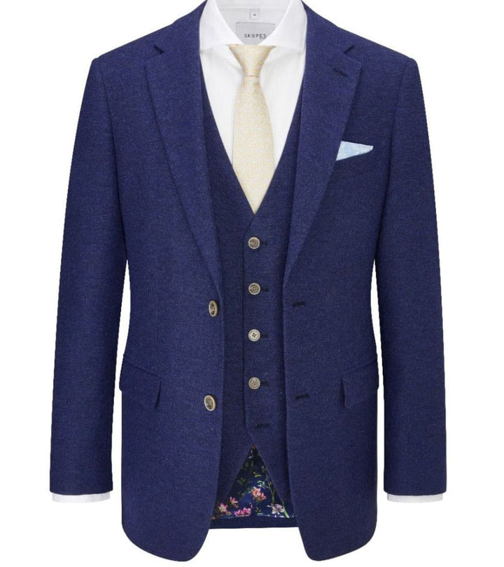 Skopes Jude Navy Herringbone Jacket - Suit & Tailoring
