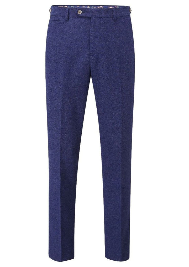 Skopes Jude Navy Herringbone Tweed Tailored Trousers - 40S - Trousers
