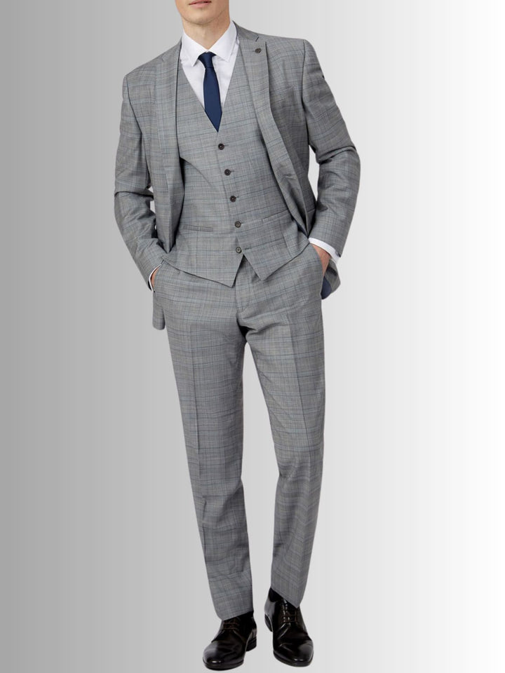 Ted Baker Grey Prince Of Wales Check Slim Suit Jacket - Jackets