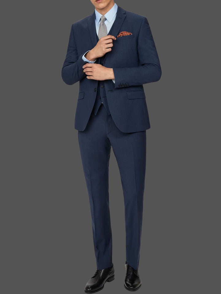 Blue Slim-Fit Suit 3-Piece  Blue slim fit suit, Slim fit suit men