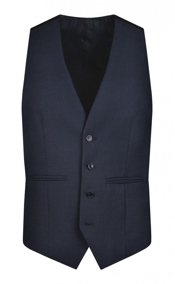 Torre Colt Blue Plain Men’s Waistcoat - 34R - Suit & Tailoring