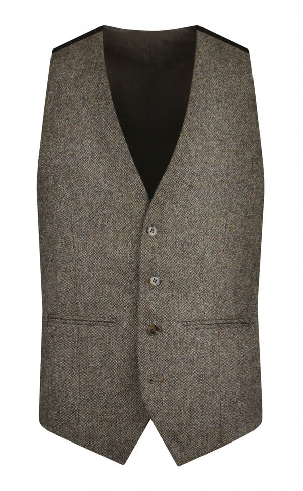 Torre Colt Brown Plain Men’s Waistcoat - 34R - Suit & Tailoring