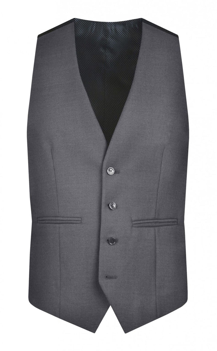 Torre Colt Grey Plain Men’s Waistcoat - 34R - Suit & Tailoring