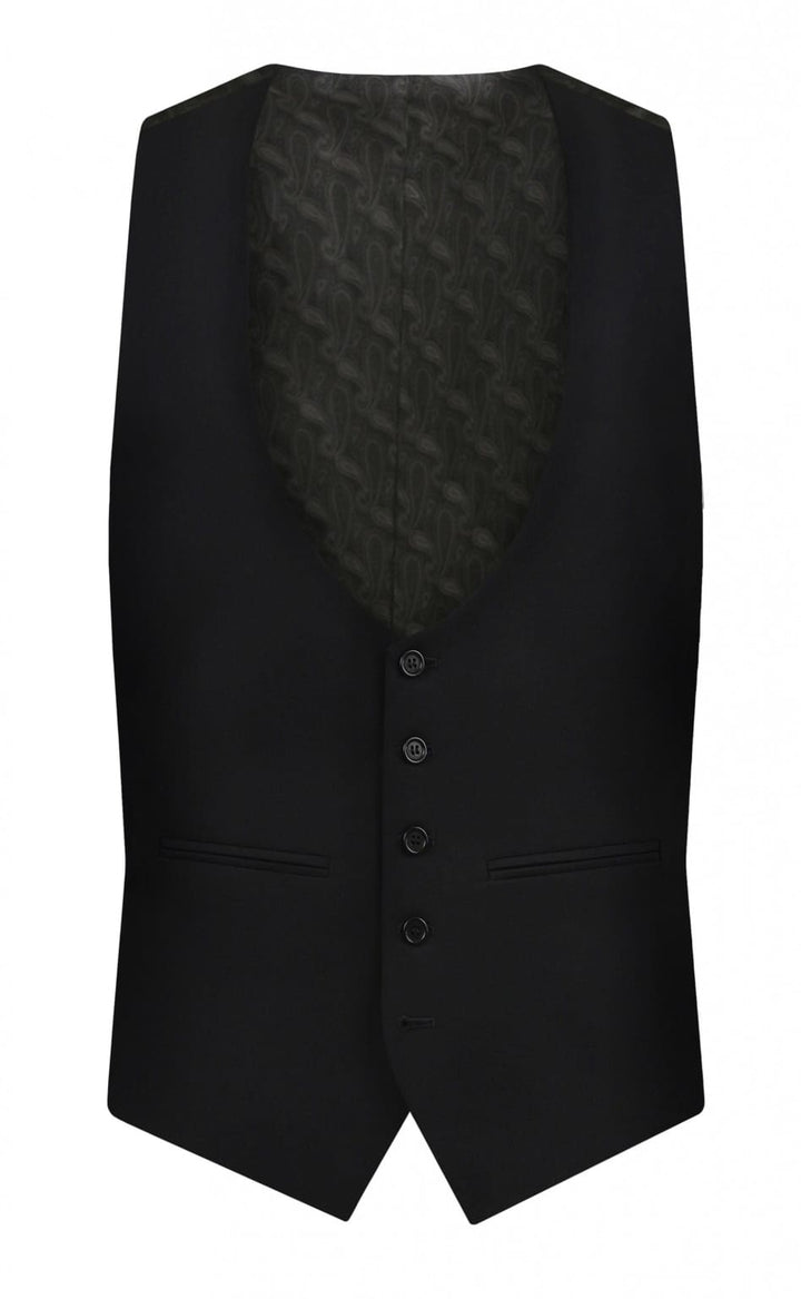 Torre Gilson Black Men’s Waistcoat - 34R - Suit & Tailoring