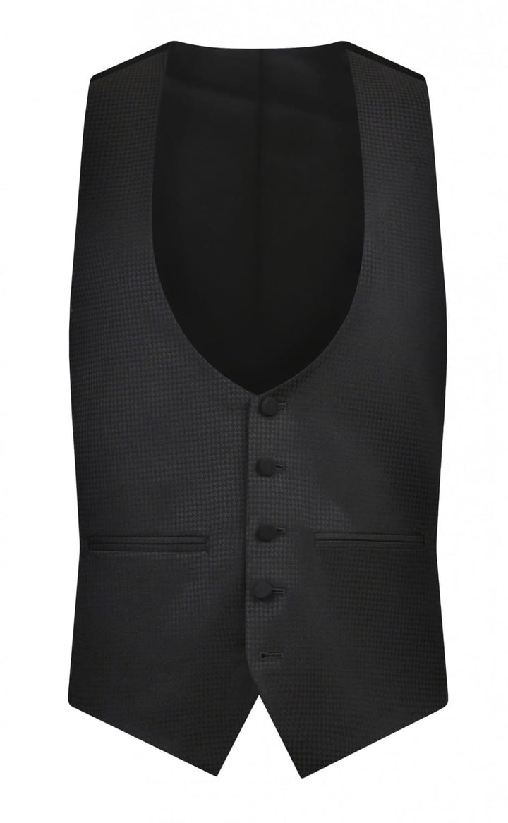 Torre Gilson Black Men’s Waistcoat - 34R - Suit & Tailoring