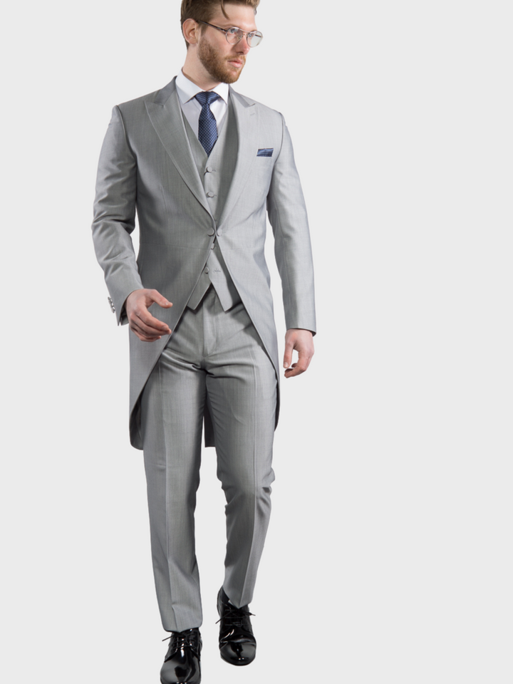 Torre Men’s Light Weight Pearl Grey Mohair Suit Trousers - Suit & Tailoring