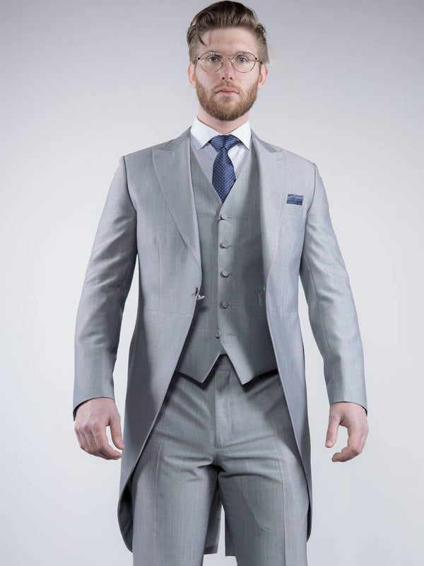 Torre Mens Light Weight Light Grey Morning Tailcoat - Suit & Tailoring