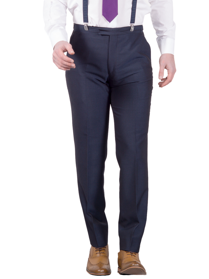 Torre Navy Mohair Trousers - Suit & Tailoring