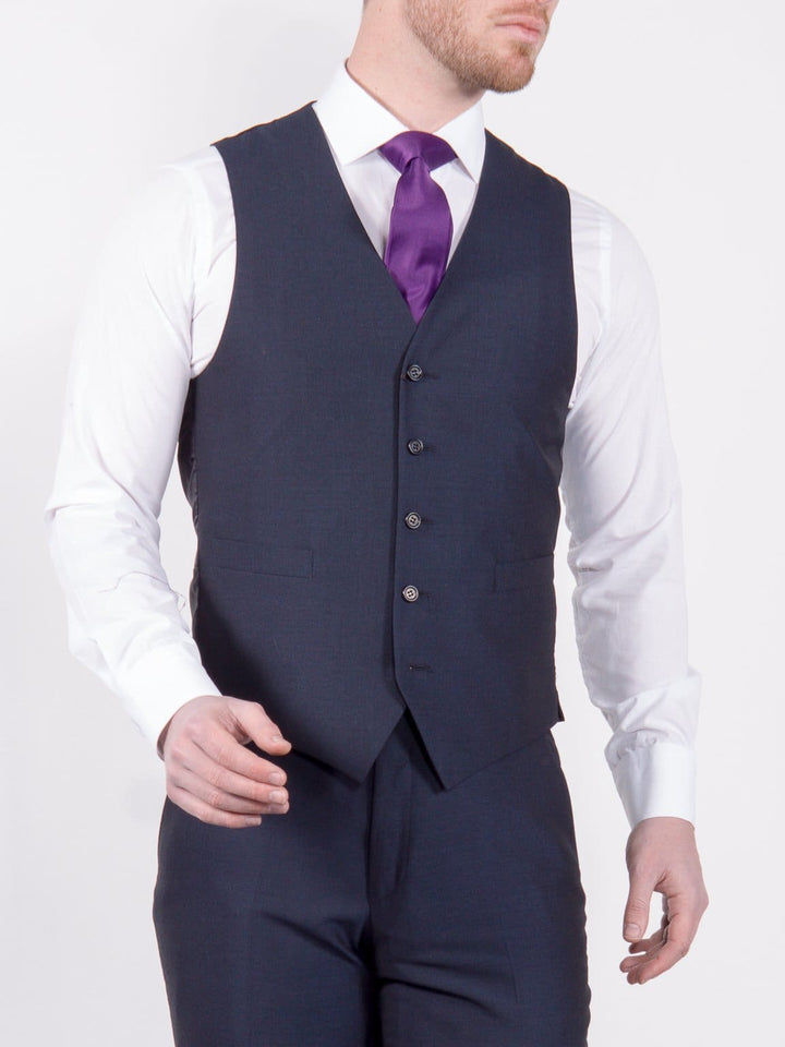 Torre Navy Mohair Waistcoat - Suit & Tailoring