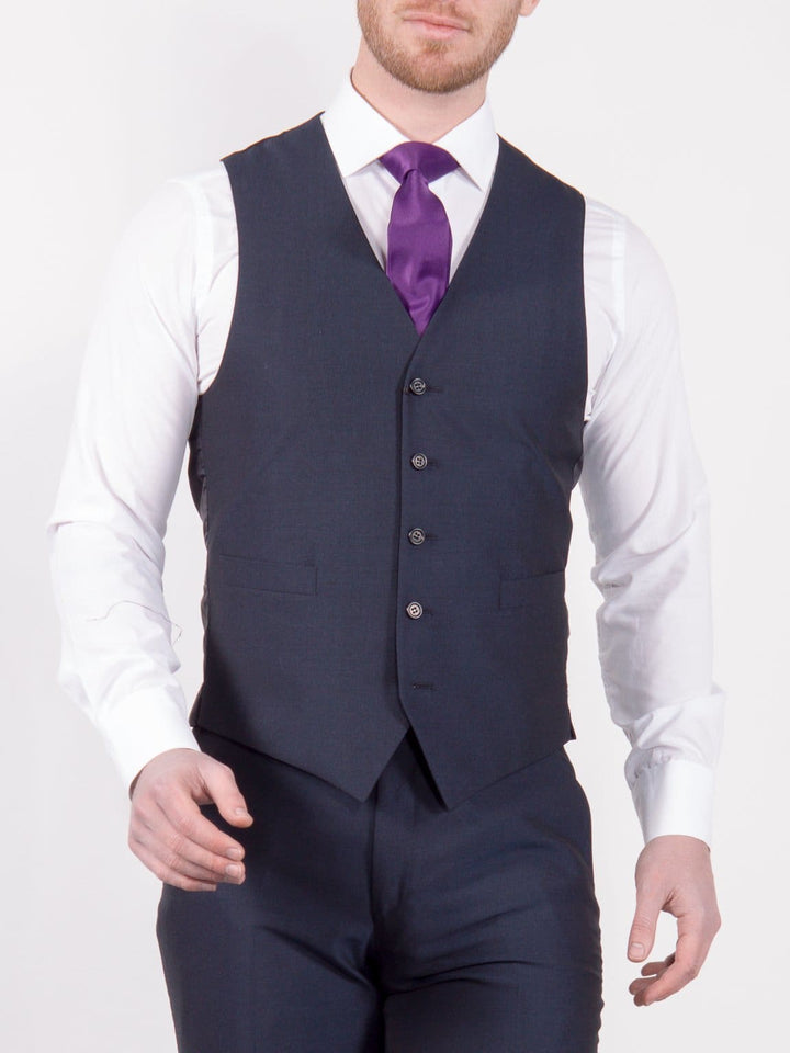 Torre Navy Mohair Waistcoat - Suit & Tailoring