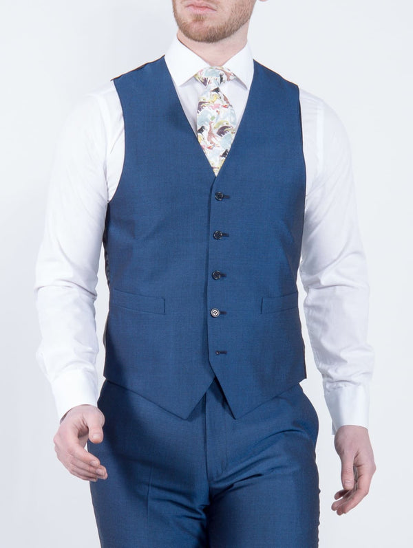 Torre Royal Blue Mohair Waistcoat - 34R - Suit & Tailoring