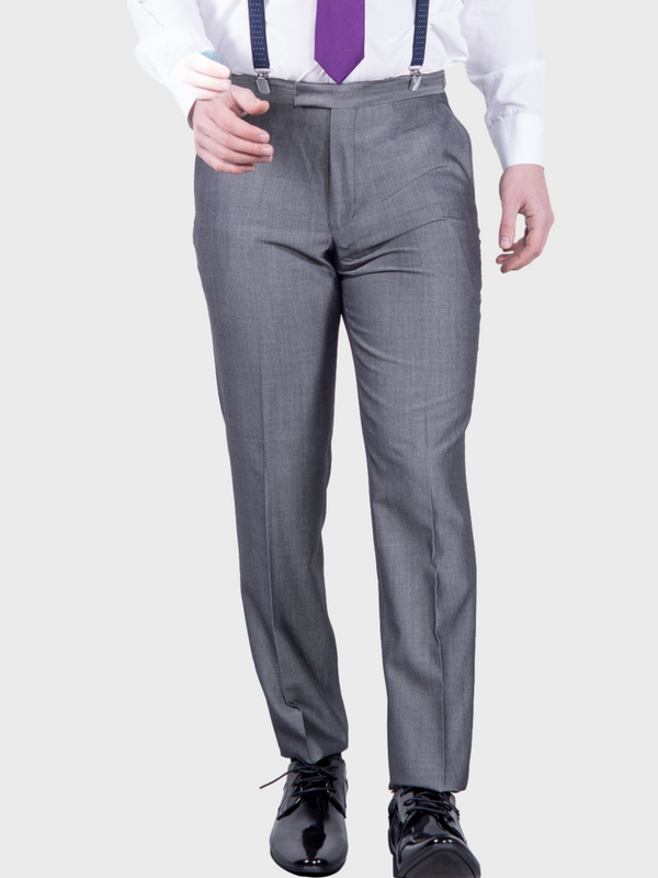 Torre Silver Mohair Suit Trousers - 32S - Suit & Tailoring