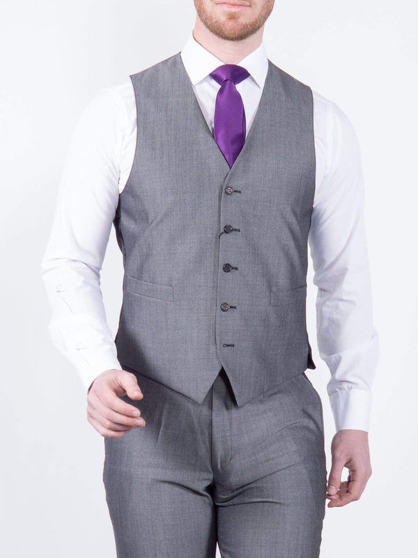Torre Silver Mohair Suit Waistcoat - 34R - Suit & Tailoring