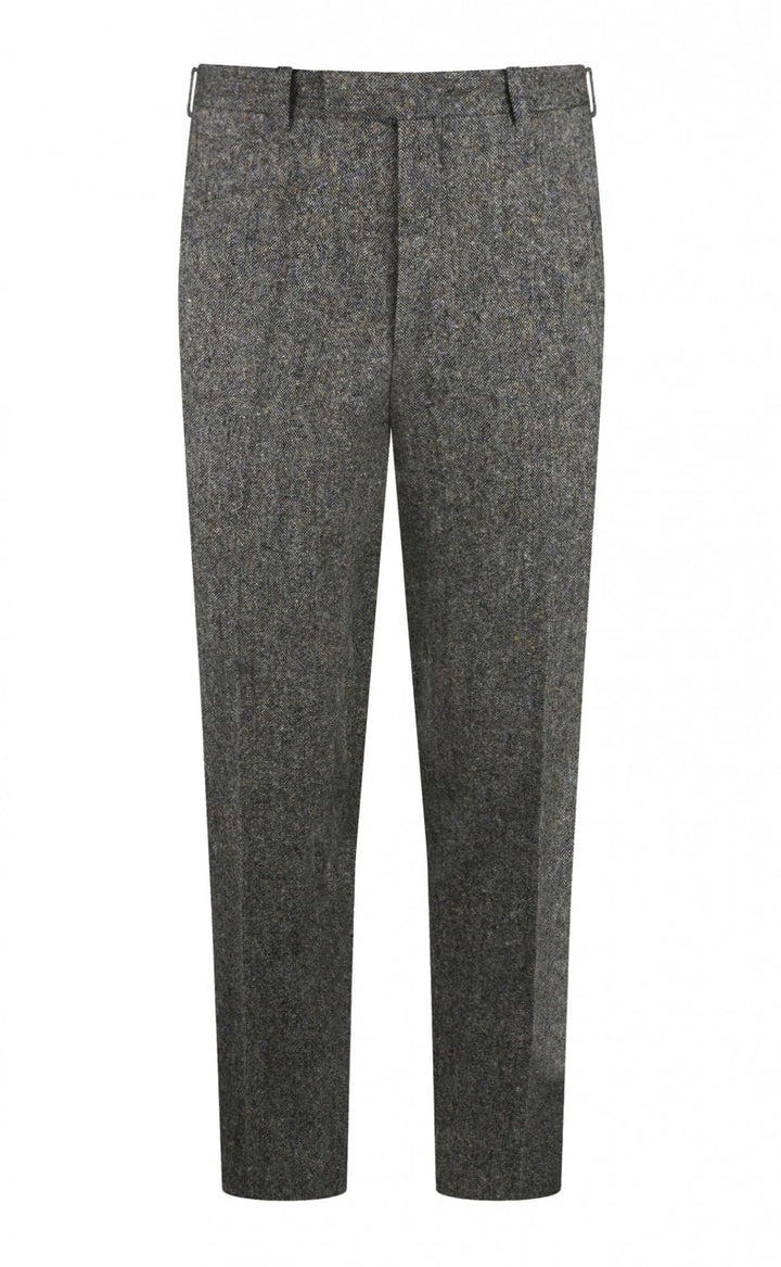 Torre Tweed Men’s Grey Donegal Tweed Trousers - Suit & Tailoring