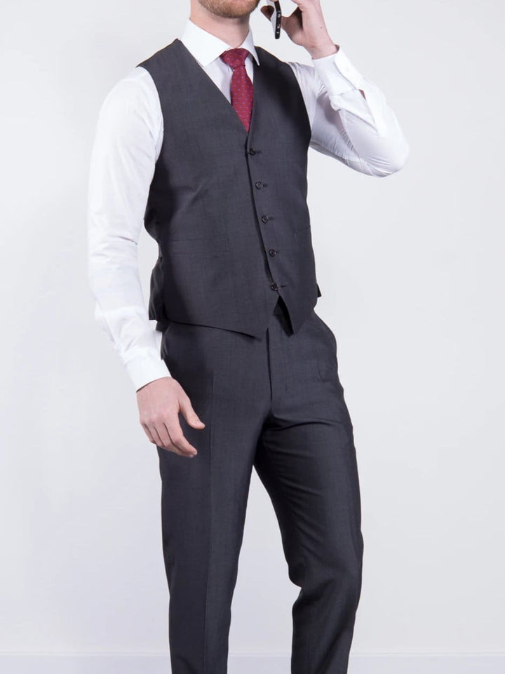 Wedding Special Torre Mohair Tailored Fit Charcoal Suit Trousers - Suit & Tailoring